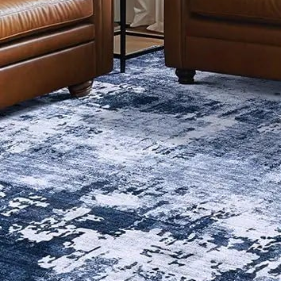 🏠: DMOYEST 8x10 Navy Blue Area Rug - Washable Modern Abstract Low Pile