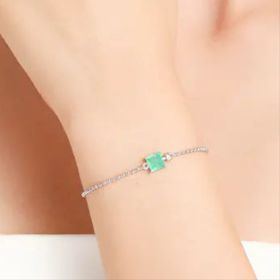 💎: S925 Sterling Silver Paraiba Tourmaline Bead Bracelet - Luxury Gemstone Jewelry