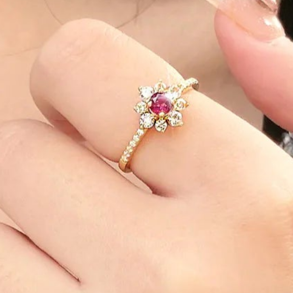 💎: Personalized Natural Stone Gemstone Ring - Custom Inlaid Women's Jewelry