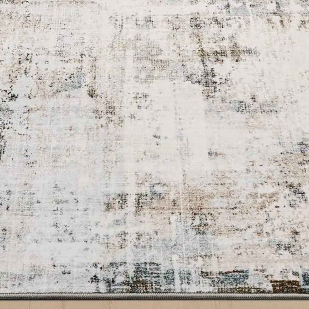 🏠: 9x12 Abstract Modern Area Rug - Camel Washable Non-Slip Carpet