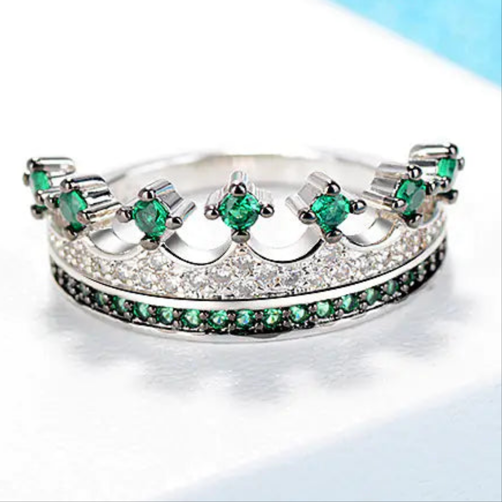 💎: Two-Tone Heart Shaped Zircon Ring - Romantic Dual-Color Jewelry