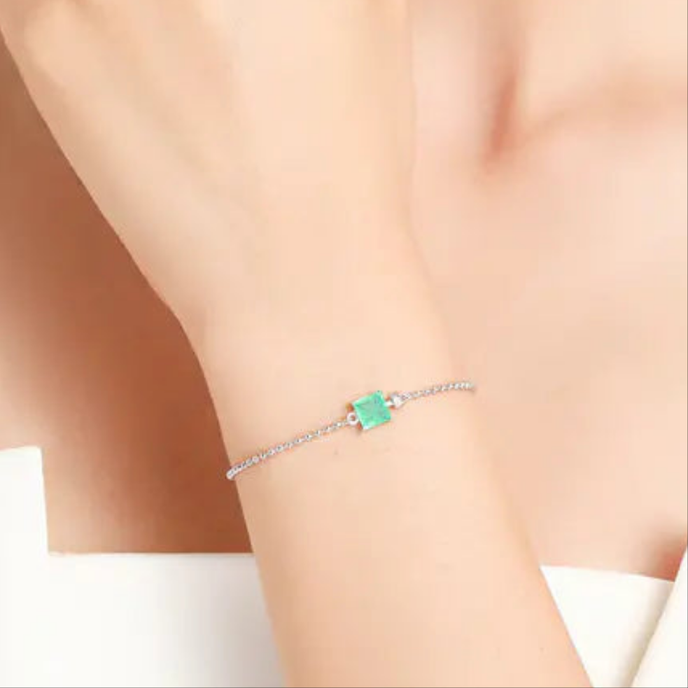 💎: S925 Sterling Silver Paraiba Tourmaline Bead Bracelet - Luxury Gemstone Jewelry