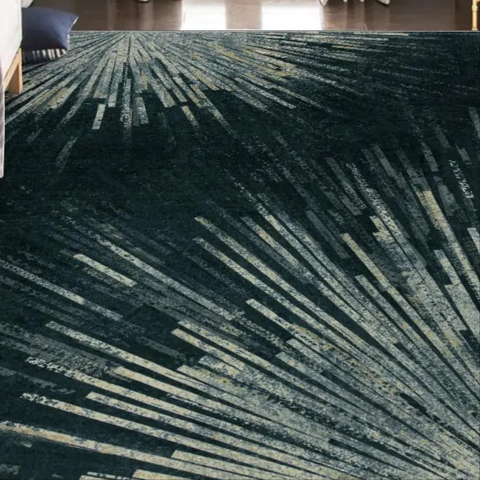 🏠: Lahome Ultra-Thin 8x10 Washable Area Rug - Modern Abstract Non-Slip