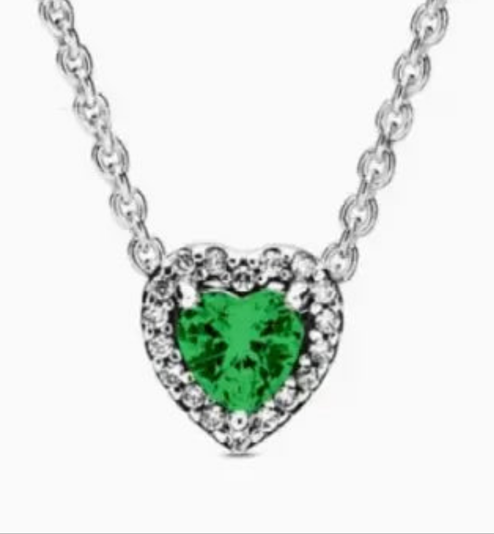 💎: 925 Silver Birthstone Diamond Necklace - Color Gemstone Pendant Jewelry