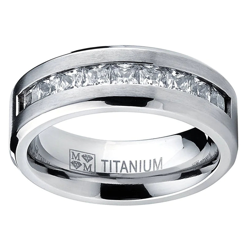 💎: Men's Luxury Diamond Wedding Ring - Premium Groom's Band