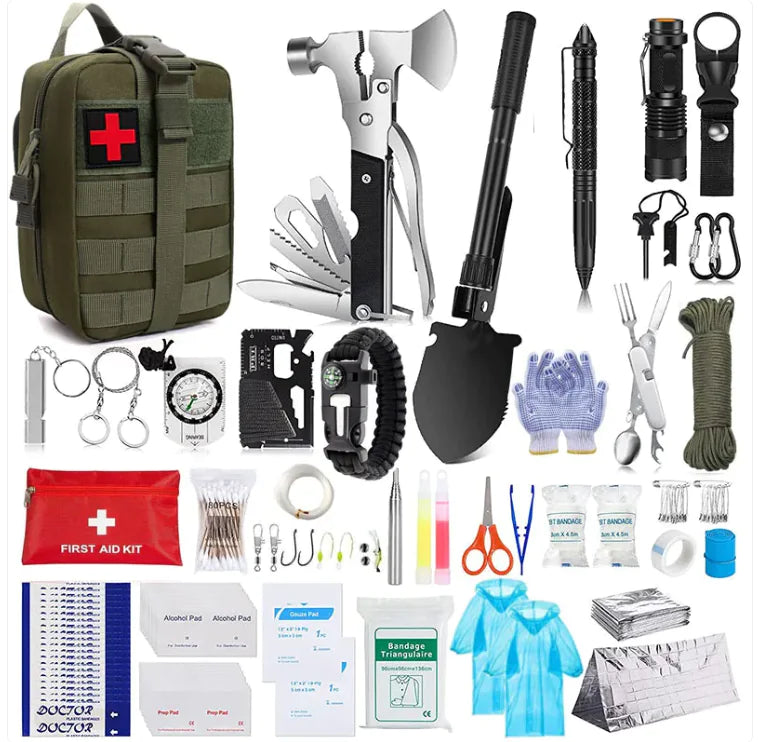 🎯: 216-Piece Professional Survival Kit - Complete Emergency Gear with MOLLE Tactical Pouch