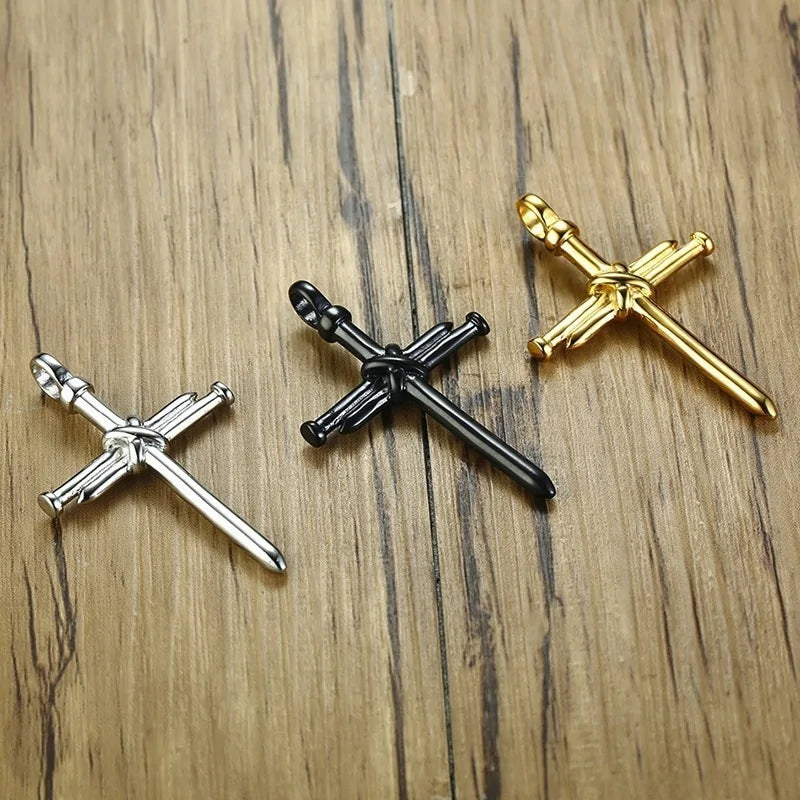 🤘: Punk Style Titanium Steel Cross Pendant