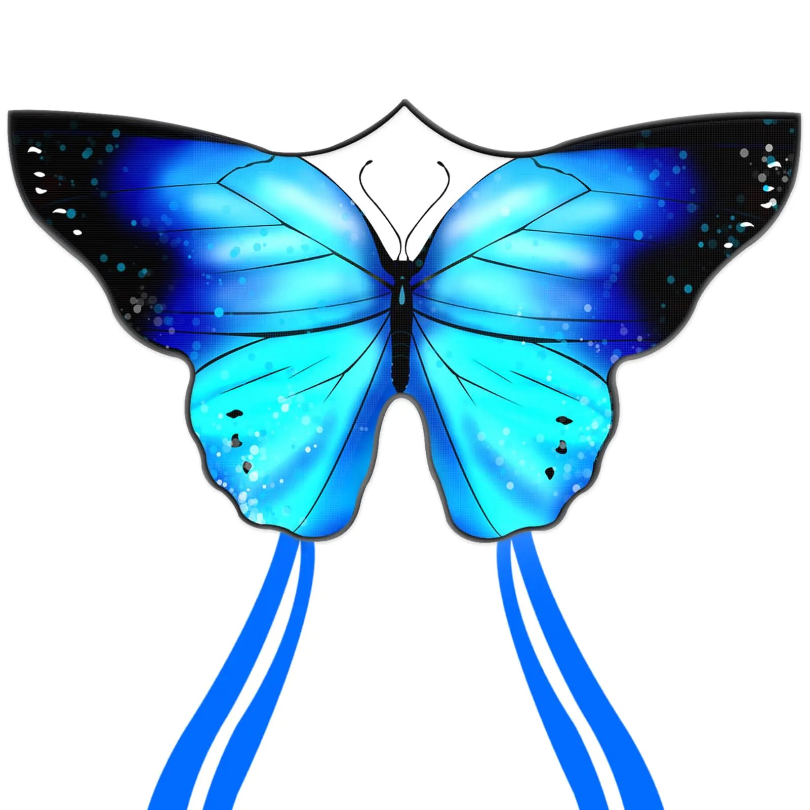 🦋: Blue Butterfly Kite - Large 55" x 28" Easy-Fly Beach Kite with 300ft String
