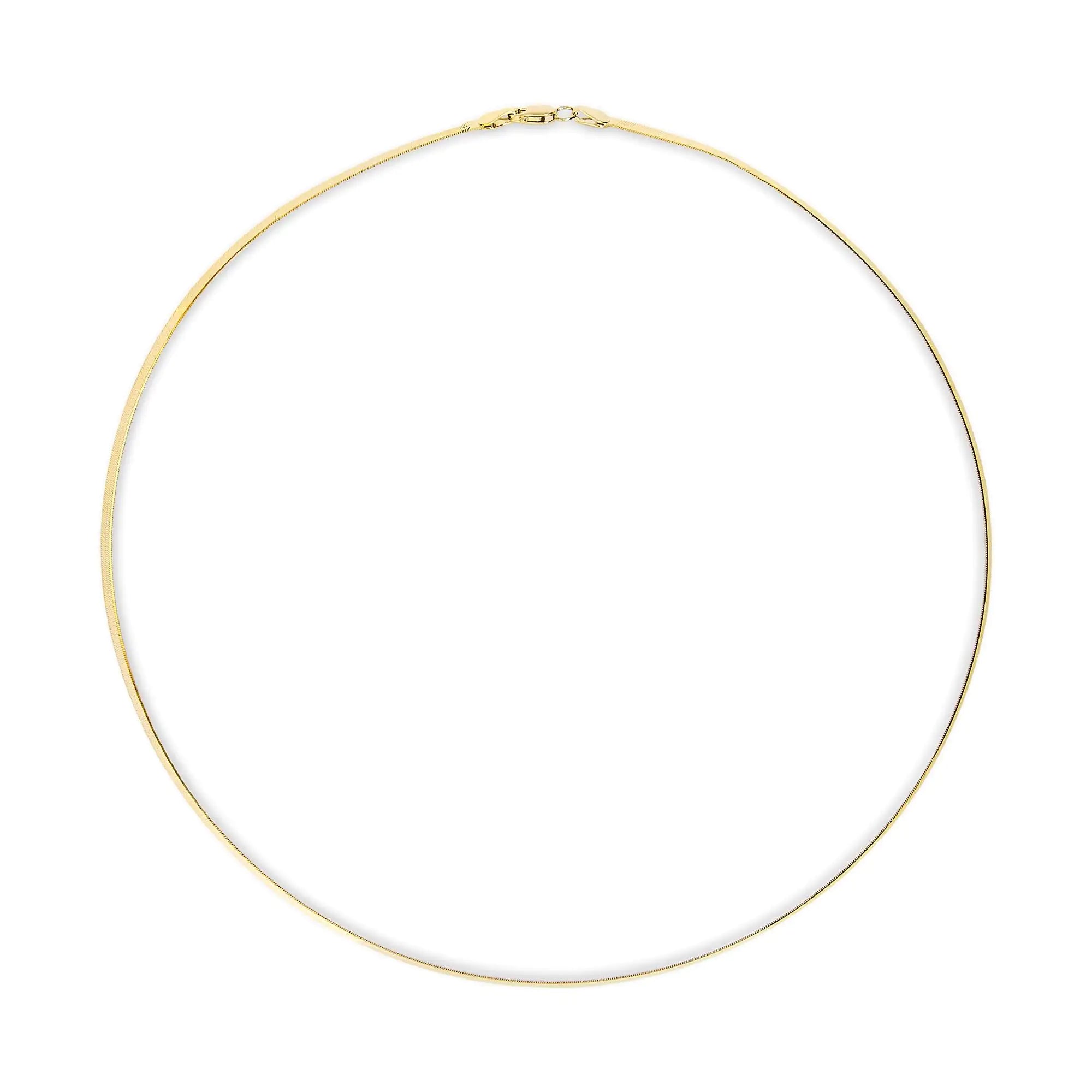 🏆: Unisex Solid 14K Gold 2.8mm Imperial Herringbone Chain
