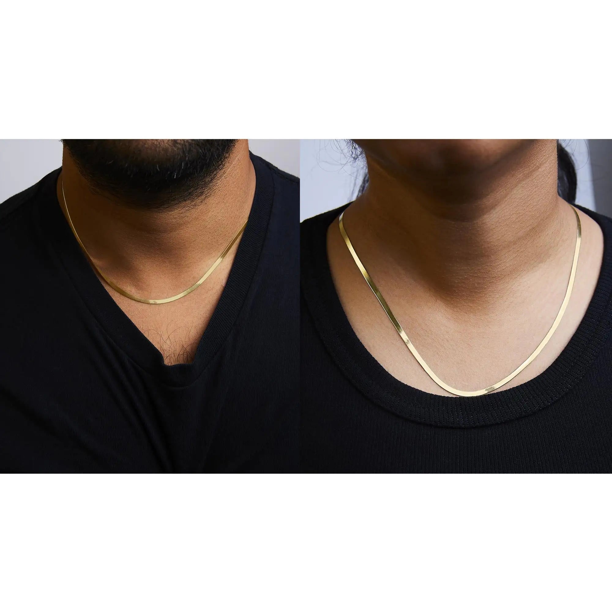 🏆: Unisex Solid 14K Gold 2.8mm Imperial Herringbone Chain