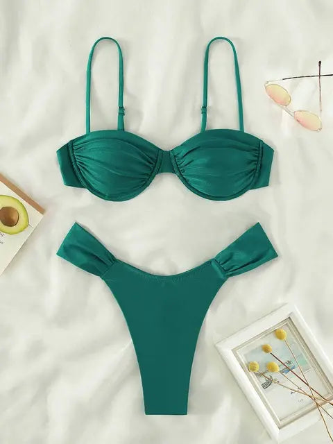 👙: Beach Chic Solid Micro Bikini Set - Minimalist Two-Piece Swimwear