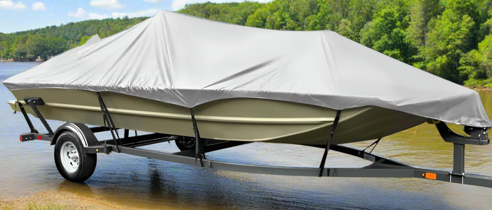 ⛵: Mionovity Boat Cover 17-19ft - 800D Canvas Waterproof with Motor Cover