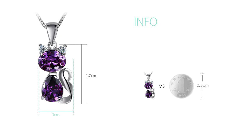 💎: 925 Sterling Silver Cat Pendant Necklace - Adorable Feline Charm Jewelry