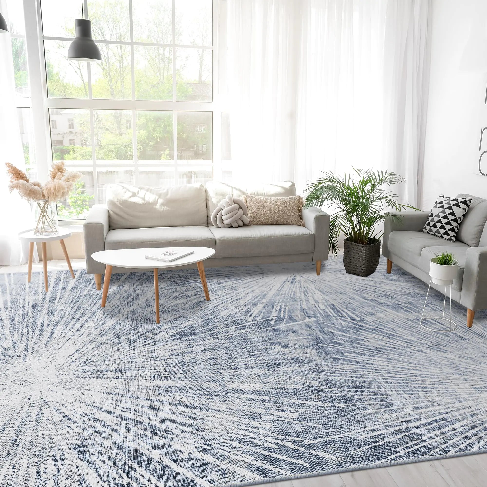 🏠: Premium 8x10 Modern Abstract Area Rug - Machine Washable Soft Non-Slip