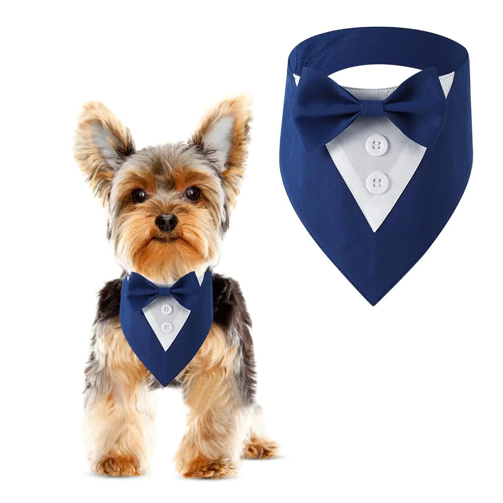 🎀: DOGTACT Dog Tuxedo Formal Wedding Bandana - Adjustable Bow Tie Collar