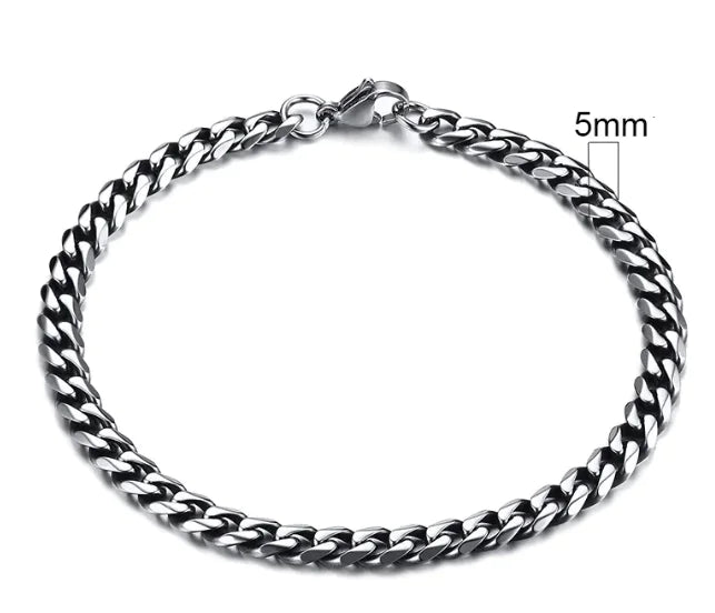 ⛓️: Stainless Steel Gold Plated Cuban Chain Bracelet for Men