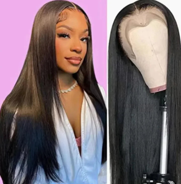 🖤: Lace Black Wig - Natural Front Lace Synthetic Hair
