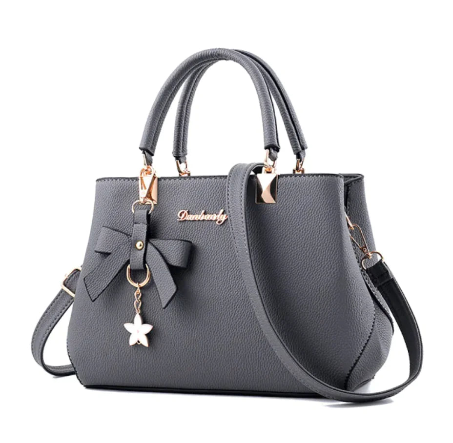 👜: Litchi Pattern One-Shoulder Handbag