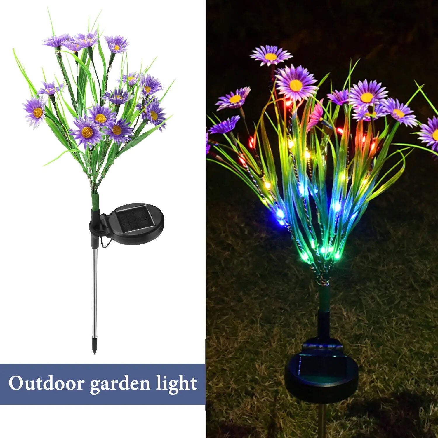 🌸: Solar Garden Lights LED Flower Stake - Waterproof Outdoor Patio Decor