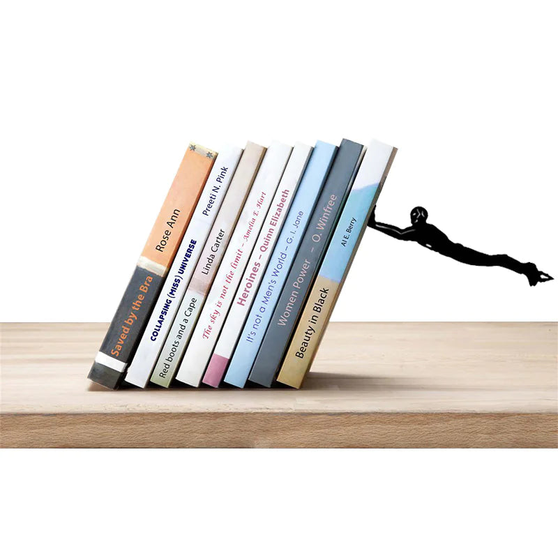 📚: Premium Metal Bookstand & Bookend - Superhero Design Book Organizer