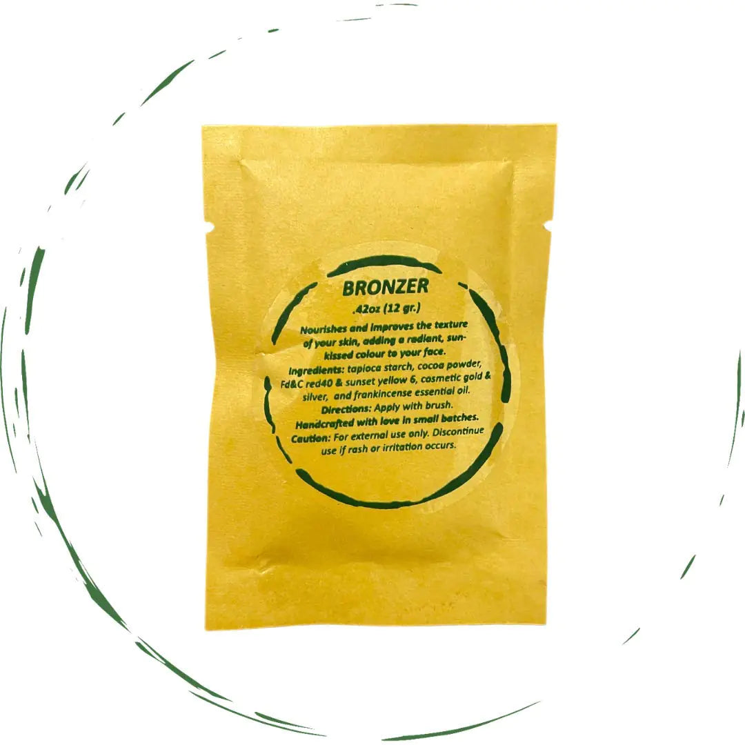 ☀️: Bronzer Loose Powder Set - Natural Bamboo Case with Kabuki Brush & Refill