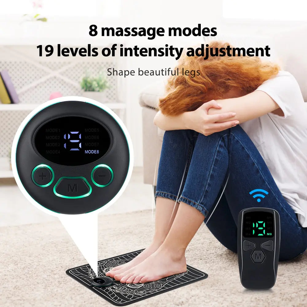 🦶: Electric Foot Massager Pad - Therapeutic Muscle Stimulation Device