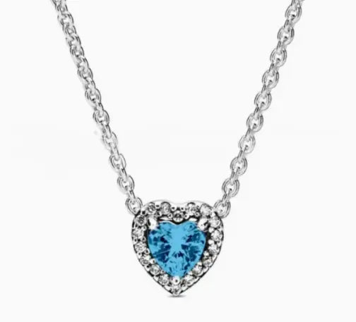💎: 925 Silver Birthstone Diamond Necklace - Color Gemstone Pendant Jewelry