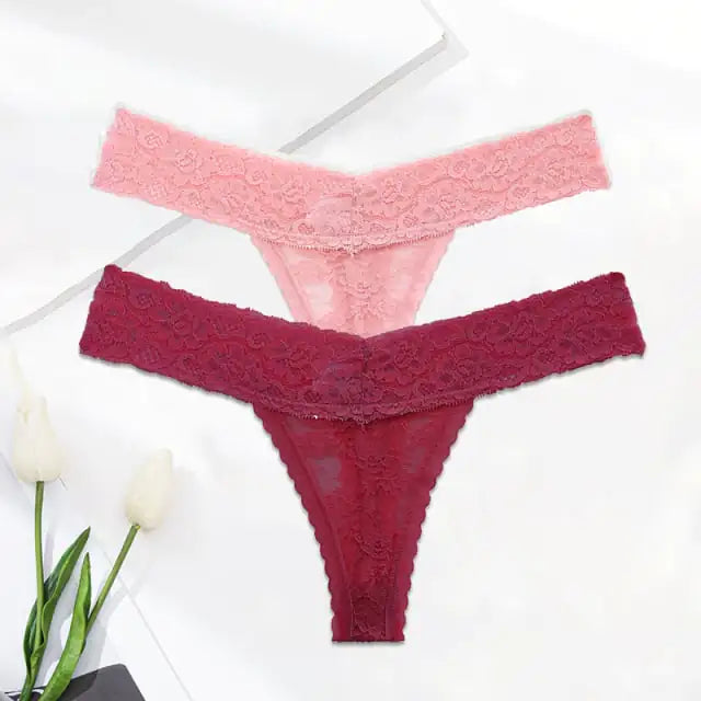 🌙: Premium Lace Thong Panties - Elegant Intimate Comfort Collection
