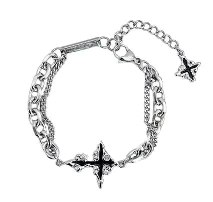 ✝️: Men's Cross Bracelet & Necklace Set - Titanium Steel Jewelry Collection