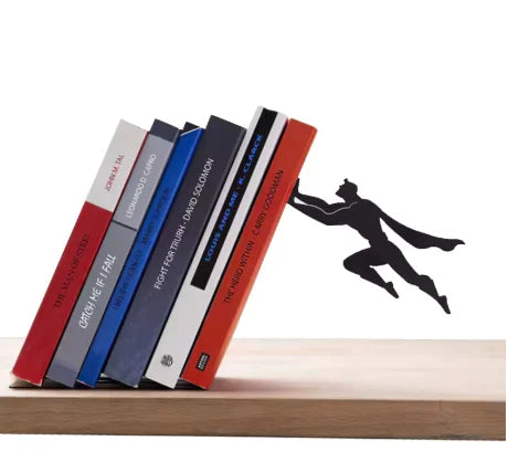 📚: Premium Metal Bookstand & Bookend - Superhero Design Book Organizer