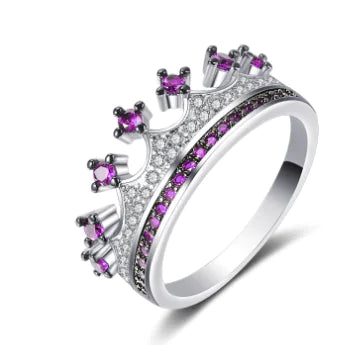 💎: Two-Tone Heart Shaped Zircon Ring - Romantic Dual-Color Jewelry