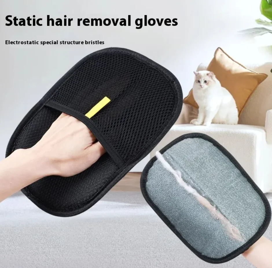 🧤: Electrostatic Pet Hair Grooming Gloves - Remove Loose Fur & Dander