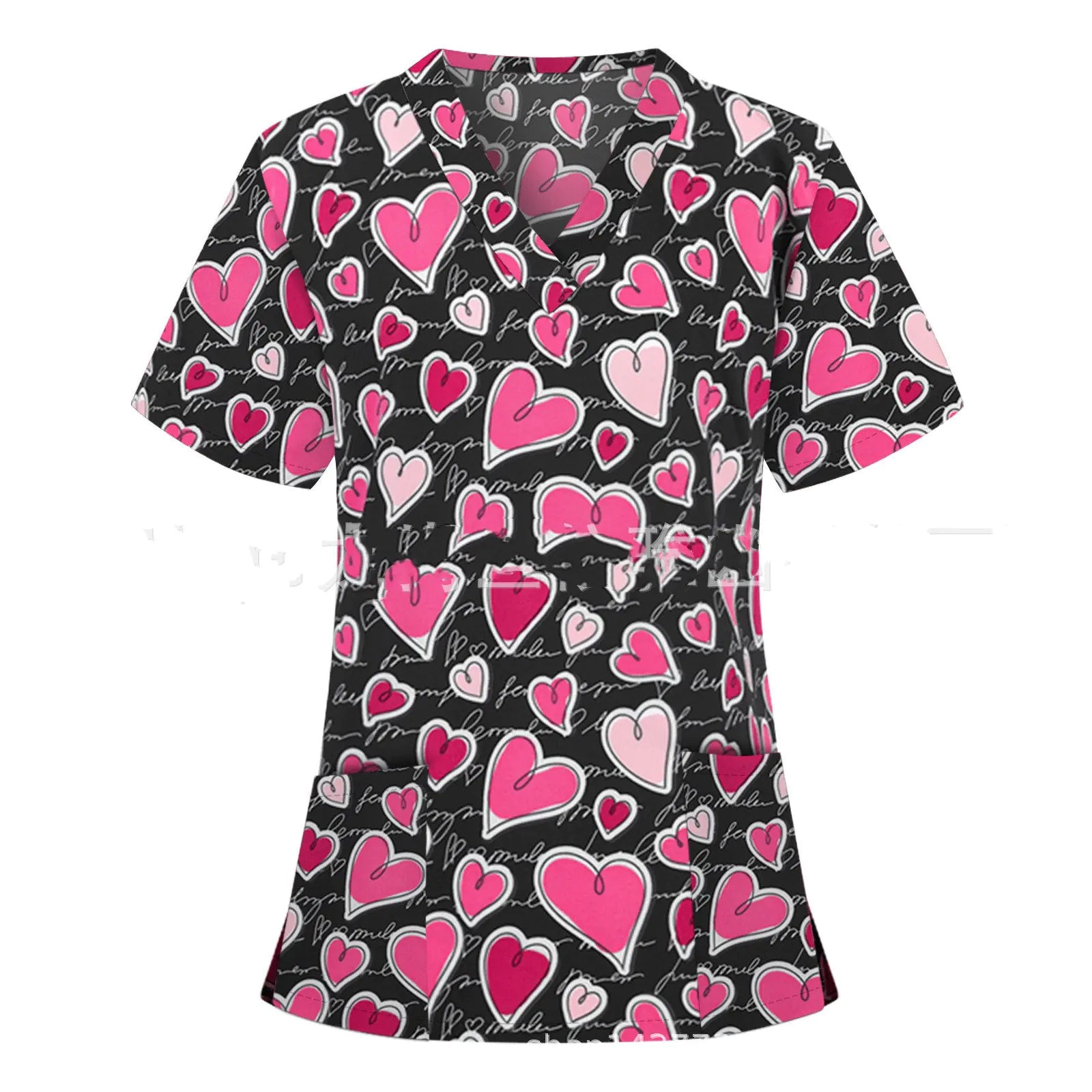 👩‍⚕️: Nurse Uniform V-Neck T-Shirt - Professional Medical Scrub Top with Pocket