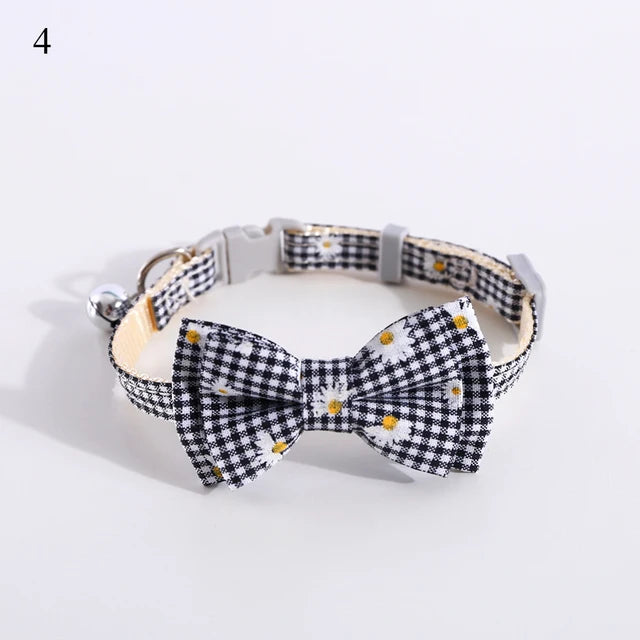 🎀: Plaid Print Pet Bow Tie Collar - Dapper Style Accessory