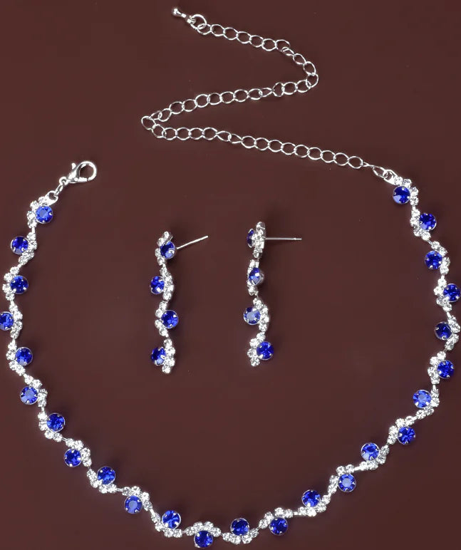 💎: Korean Style Bride Necklace and Earring Set - Elegant Wedding Jewelry Collection