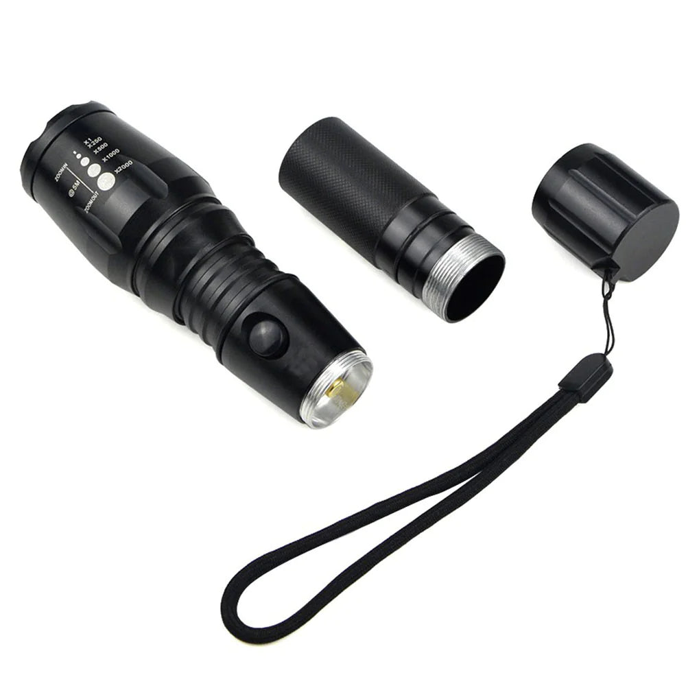🔦: Super-Bright 90000LM LED Tactical Flashlight - 5 Modes Zoomable Torch