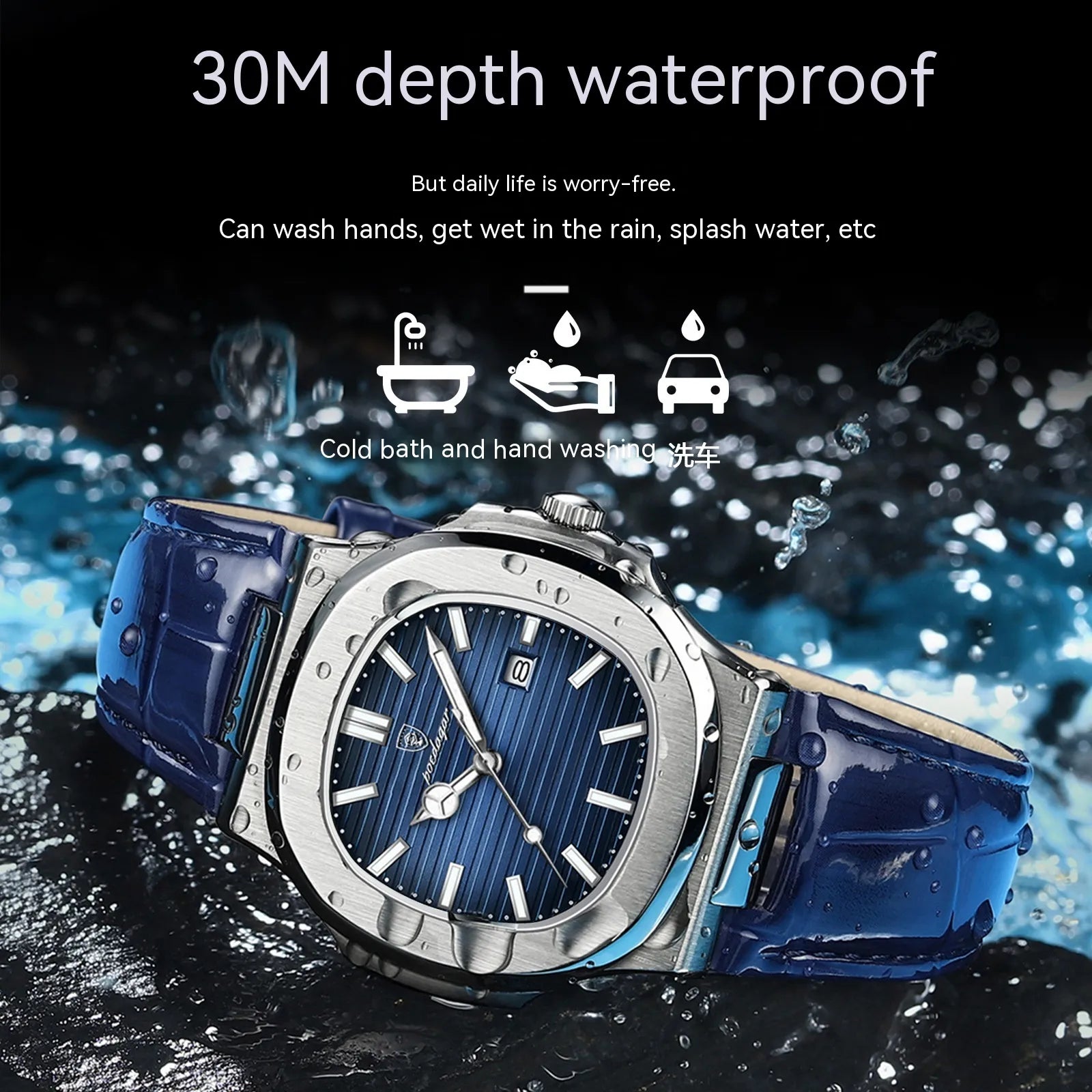 ⌚: Men's Waterproof Luminous Quartz Watch - 50M Water Resistant Timepiece