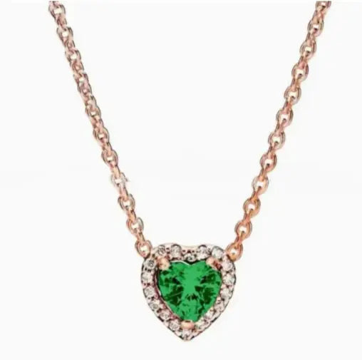 💎: 925 Silver Birthstone Diamond Necklace - Color Gemstone Pendant Jewelry