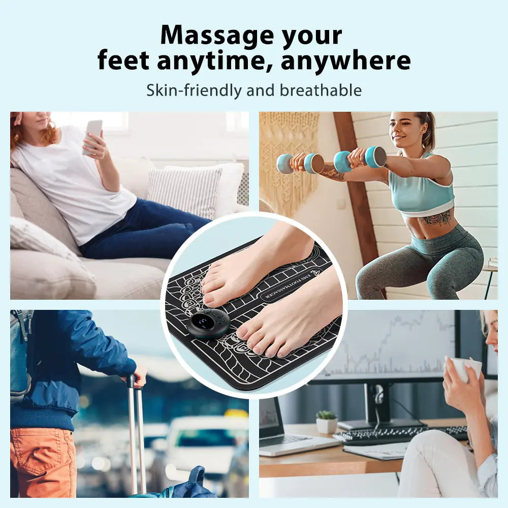 🦶: Electric Foot Massager Pad - Therapeutic Muscle Stimulation Device