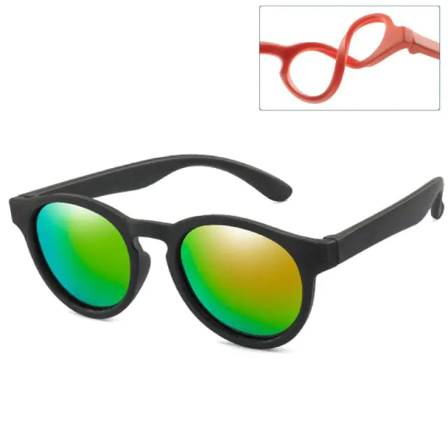 👶: Kids Round Polarized Sunglasses - Stylish UV Protection for Children