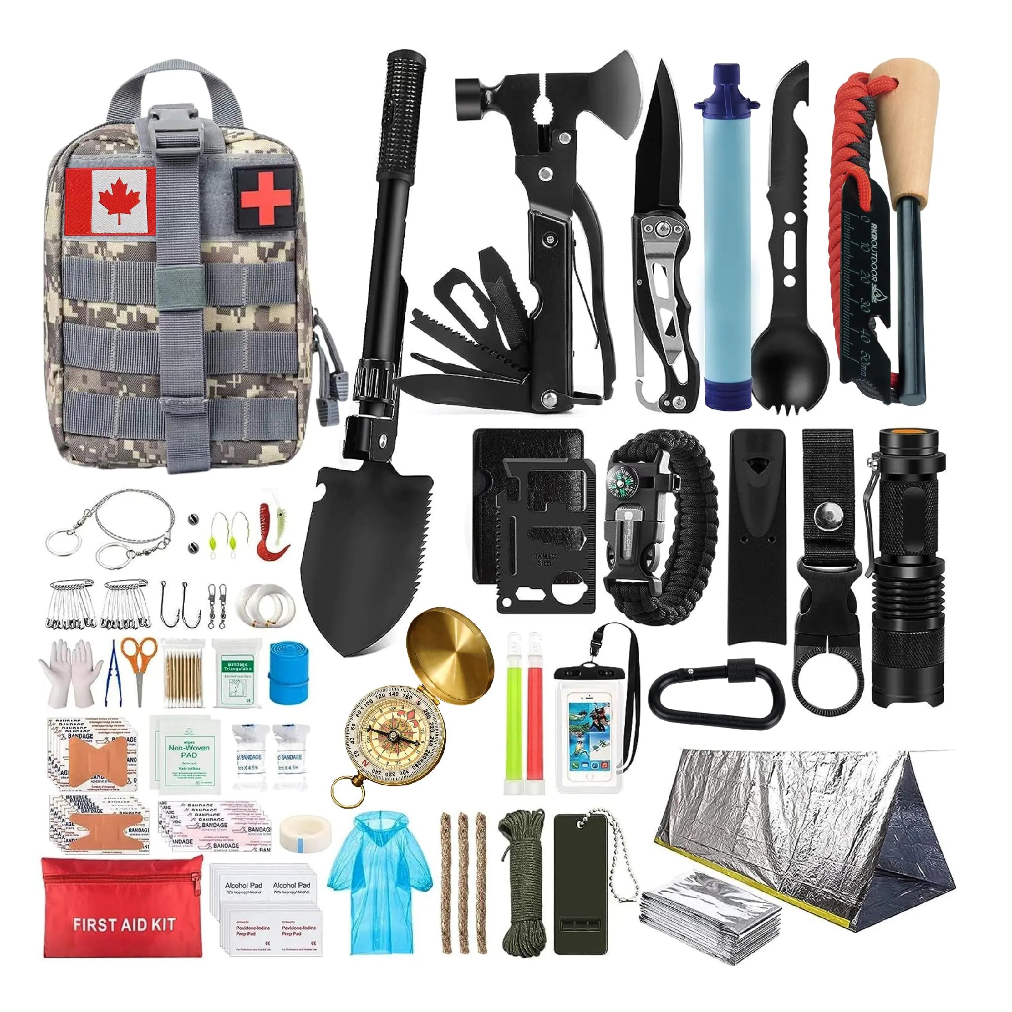 🎒: Professional Emergency Survival Kit - Complete Outdoor Tools with MOLLE System