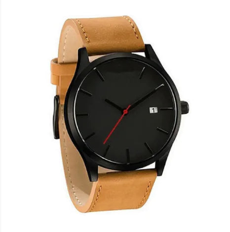 ⌚: Men's Large Dial Military Watch - Leather Strap Sports Timepiece