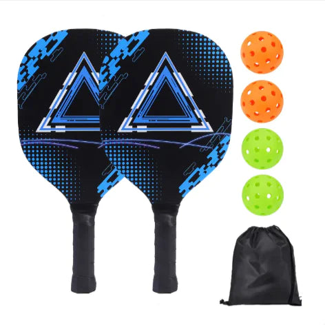 🏓: UV Print Pickleball Paddle Set - Complete Poplar Wood Kit with Balls & Storage