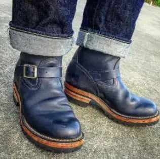 👞: Men's Casual Fashion Mid-Tube Wedge Boots