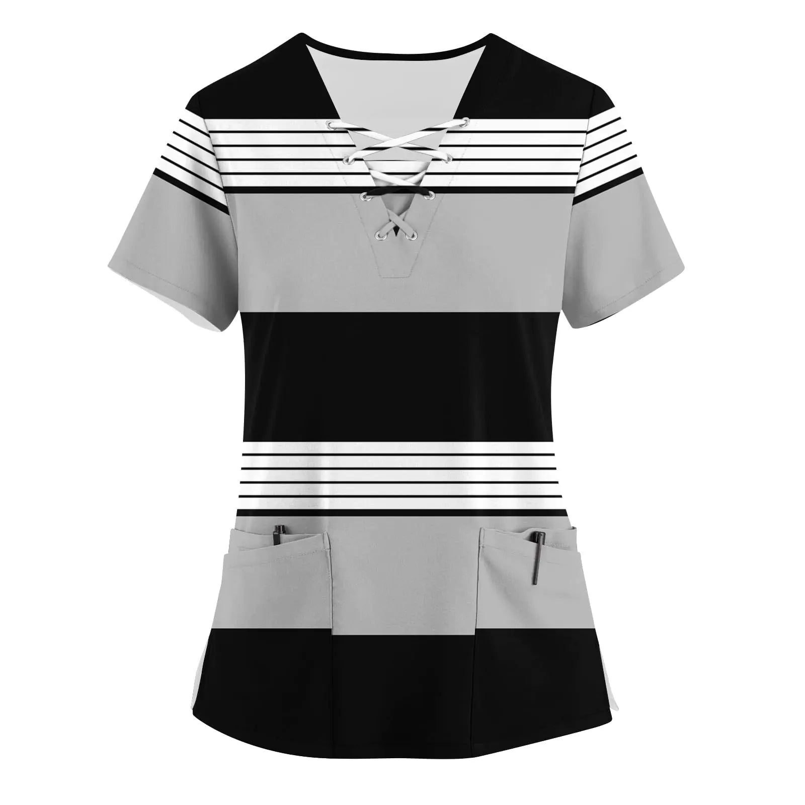 🩺: Women's Gray Plus Size Scrub Top 3XL - Long Sleeve Medical Uniform