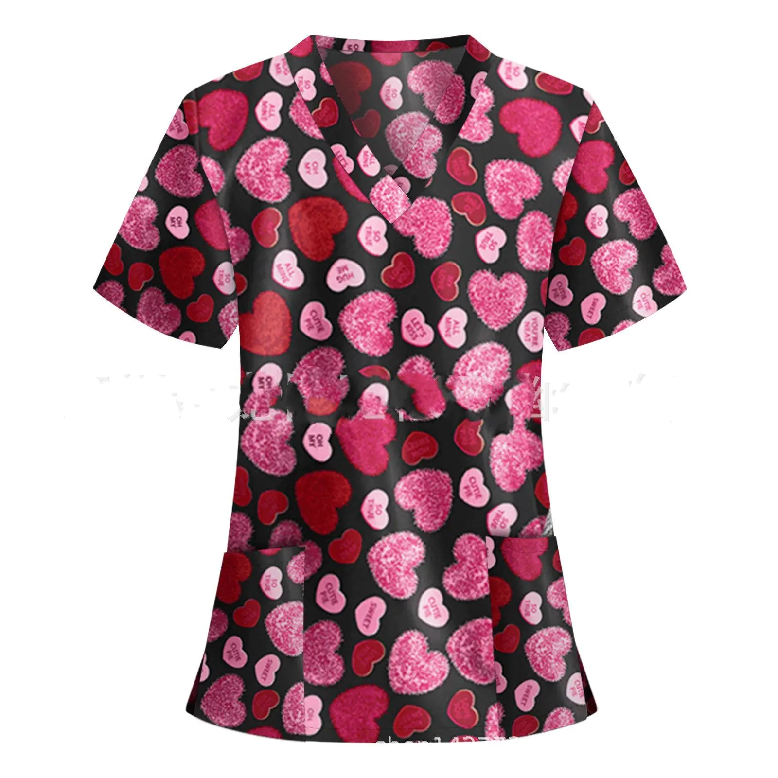 👩‍⚕️: Nurse Uniform V-Neck T-Shirt - Professional Medical Scrub Top with Pocket