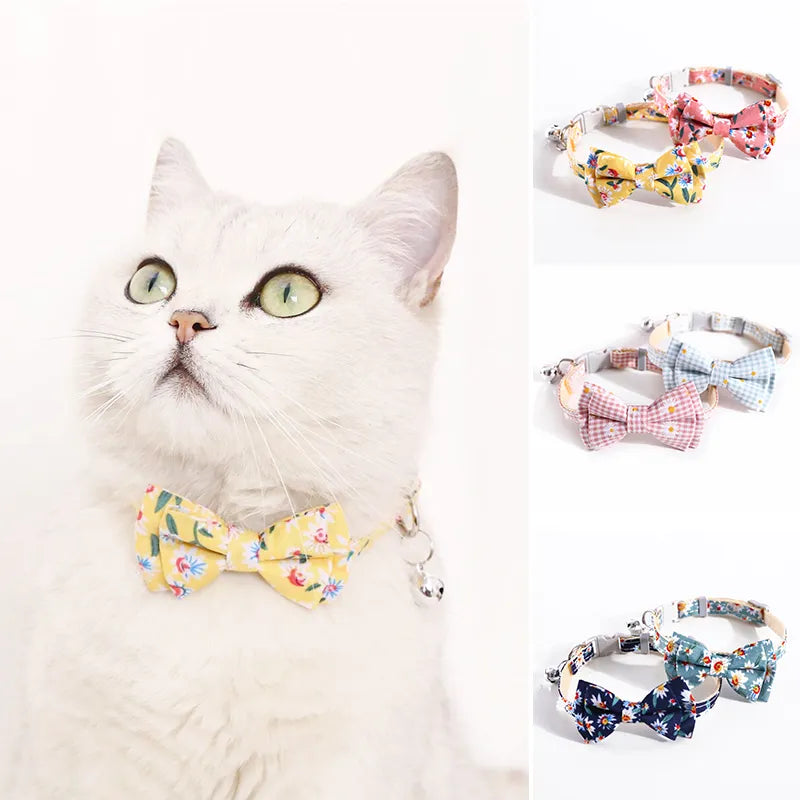 🎀: Plaid Print Pet Bow Tie Collar - Dapper Style Accessory