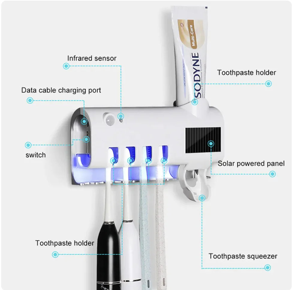 🦷: UV Toothbrush Sterilizer & Automatic Toothpaste Squeezer - Smart Hygiene System