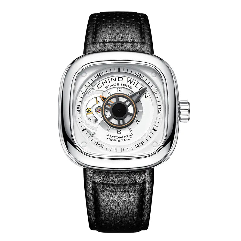 ⌚: Men's Automatic Mechanical Skeleton Watch - Premium Leather Band Timepiece