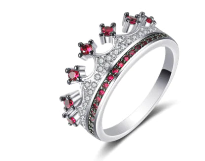 💎: Two-Tone Heart Shaped Zircon Ring - Romantic Dual-Color Jewelry